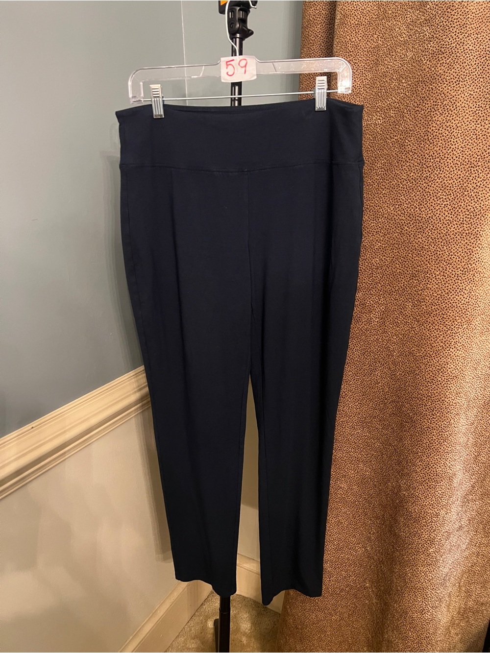 J. Jill Navy Straight-Leg Pull-On Pants